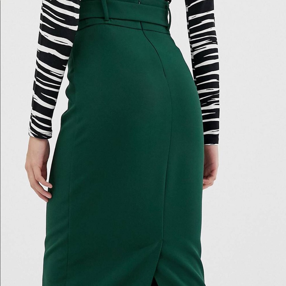 ASOS Green High Waist midi skirt